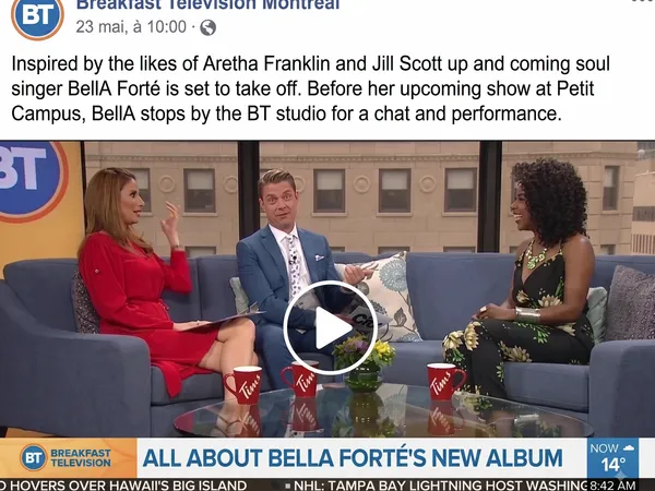 Bella Forté performing live on Breakfast Television Montreal